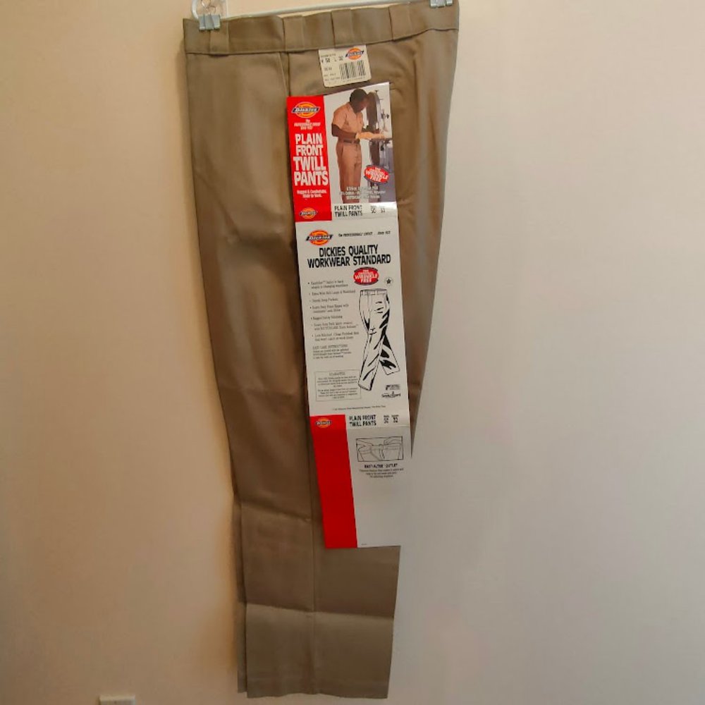 *NEW* 1991 Men's Dickies Twill Work Pants, Heavy Duty, Tan, S874A, 50W X 32L - Picture 2 of 10